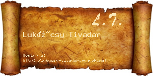 Lukácsy Tivadar névjegykártya