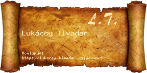 Lukácsy Tivadar névjegykártya